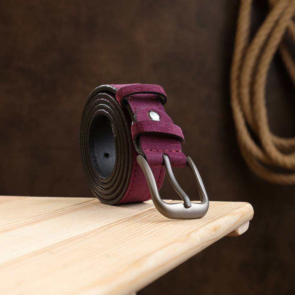 Гарний замшевий ремінь для жінок Vintage 20783 Фіолетовий Київ - фото 8