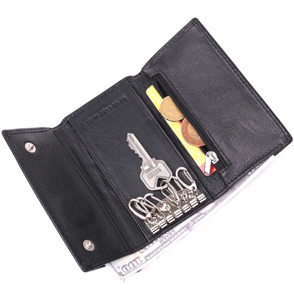 Практичная ключница из натуральной кожи ST Leather 22483 Черный Киев - изображение 5