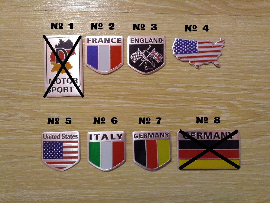 Наклейка на авто мото Флаги Стран алюминиевые Киев - изображение 1