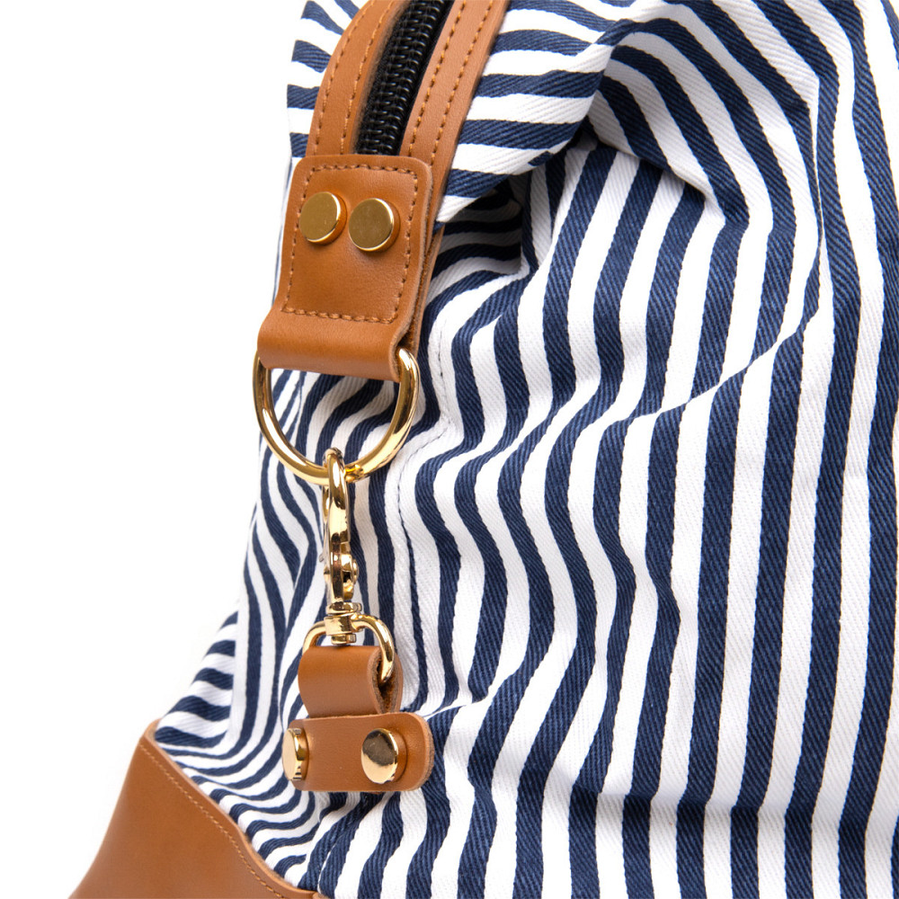 Дорожня сумка текстильна жіноча в смужку Vintage 20667 Біла Київ - фото 7