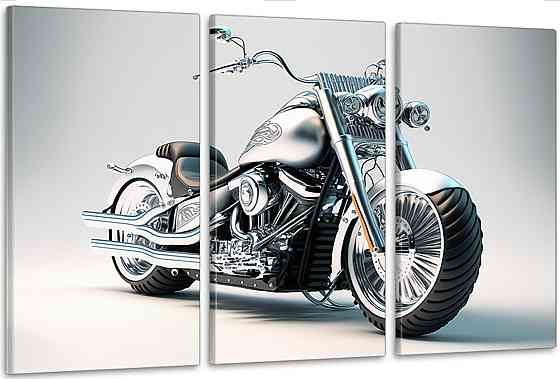 Модульная картина в гостиную / спальню  Мотоцикл      ART-132_3A 70х130 см Киев