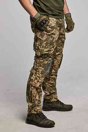 Тактичні чоловічі піксельні літні посилені штани штурмові  ,військові штани ріп стоп з липучками під коліно Львів