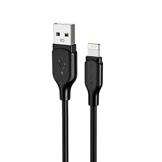 Кабель BOROFONE BX42 USB to iP 2.4A, 1m, silicone, TPE connectors, Black Одеса