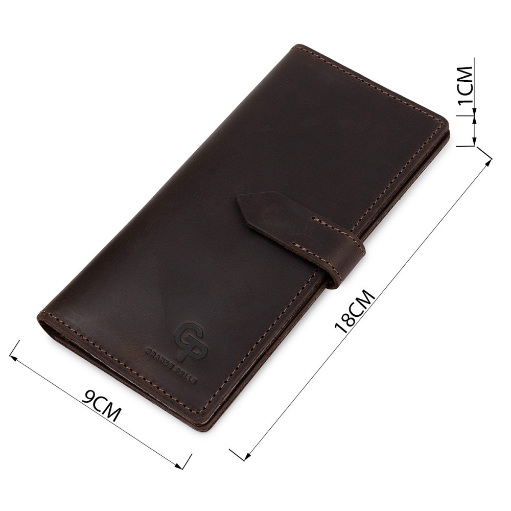 Шкіряне чоловіче матове портмоне Коричневий (GRANDE PELLE) Київ - фото 7