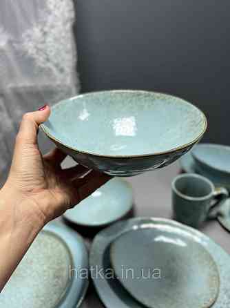 Салатник Olens "Retro" 20 см кераміка круглий блакитний для дому та ресторанів Київ