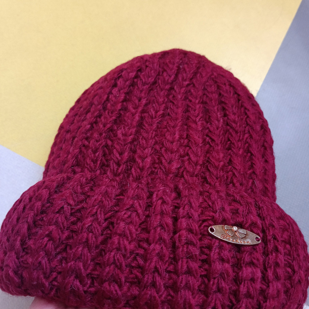 Шапка тепла бордо 52-56см універсальна підліток доросла Київ - фото 2