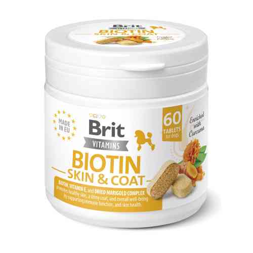 Витамины Brit Vitamins Biotin Skin & Coat Care для собак для кожи и шерсти 60 таблеток Киев
