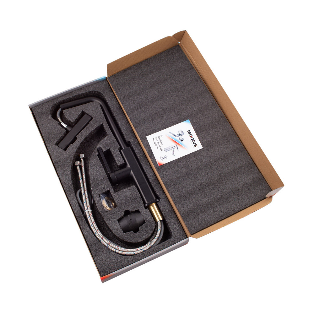 Кухонный смеситель с выдвижным изливом Mixxus Premium HAMMER 014 BLACK MI6954 Харьков - изображение 5