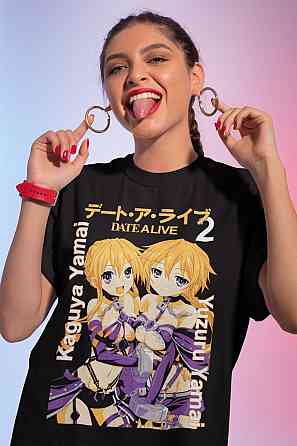 Футболка для хлопчика з аніме принтом Аніме Йамаі Сістер Дате оверсайз (зріст від 165 до 180) Чорний AnimeJ0136m Дніпро