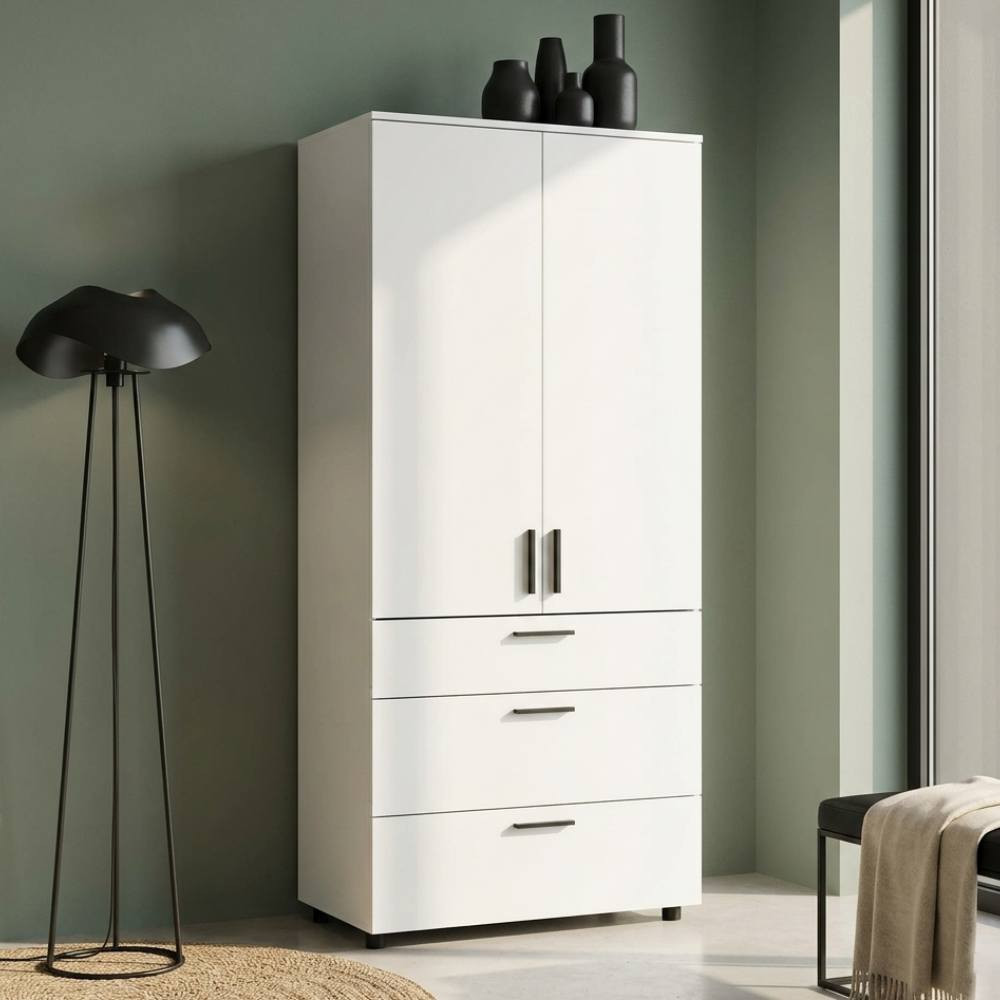 Шафа для одягу Doros Торн Білий 2 ДСП/3Ш (полиці) 90х51.6х200 (DRS-012020) Дніпро - фото 1