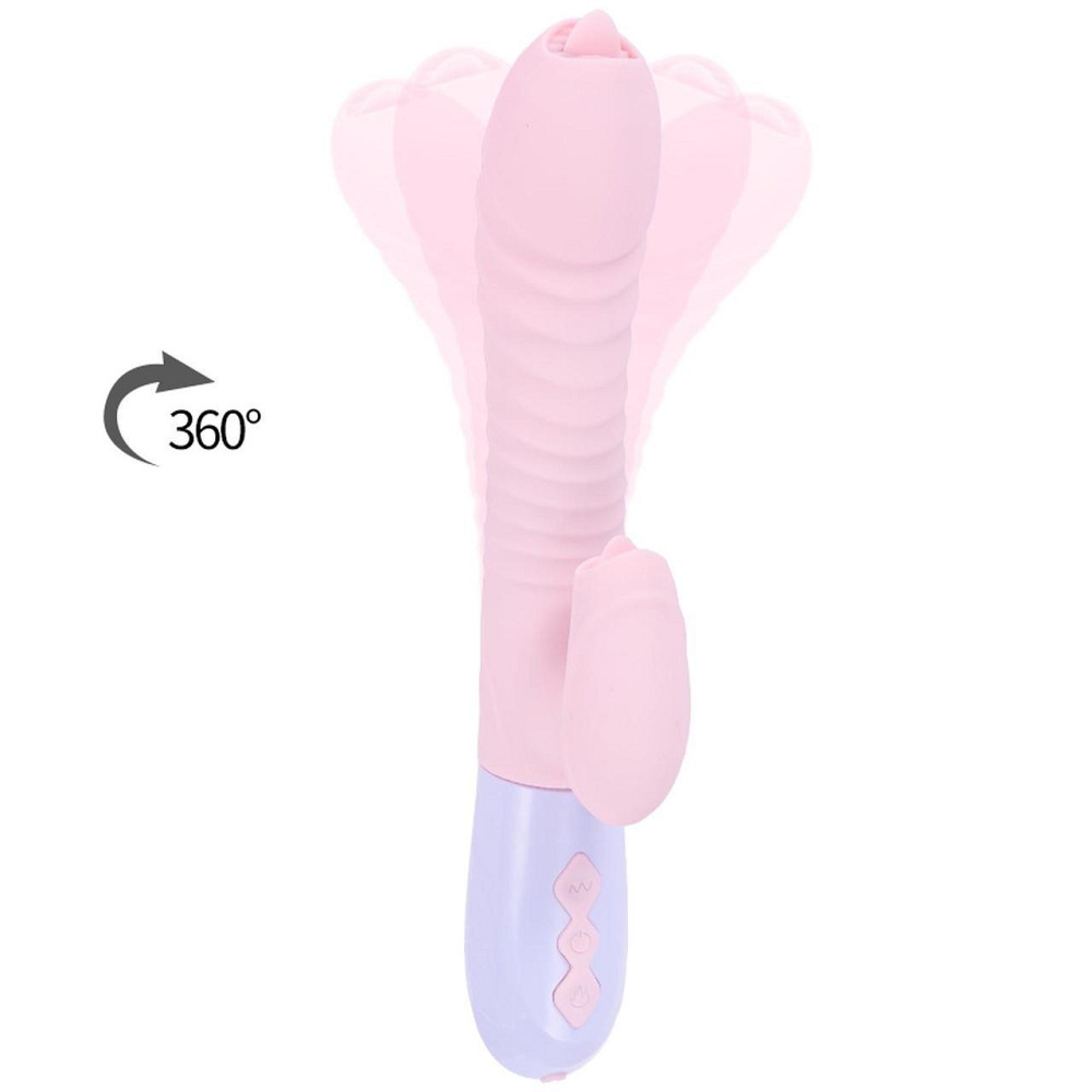 Вібратор - Silicone Vibrator USB 7 Function and Thrusting Function / Heating Pink Sex Aura Київ - фото 3