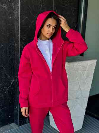 Теплый спортивный костюм женский на змейке Малиновый 42/44 Харьков
