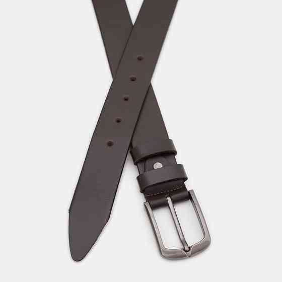 Ремінь з натуральної шкіри чоловічий 115×3.5 / пояс для брюків, коричневий Кам'янське