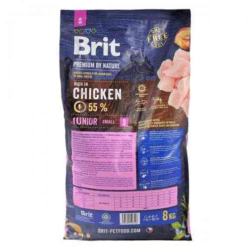 Корм сухой Brit Premium Dog Junior S для молодых собак мелких пород от 1 до 12 месяцев весом 1-10 кг с курицей 8 кг. Киев