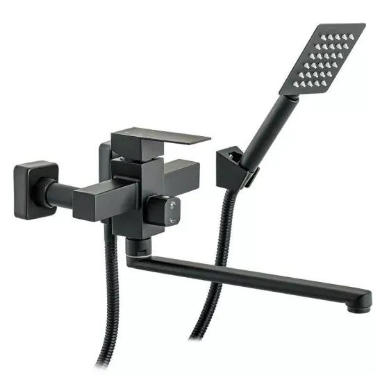 Смеситель для ванны с душевым гарнитуром WEZER PRO7-02-BLACK черный Киев