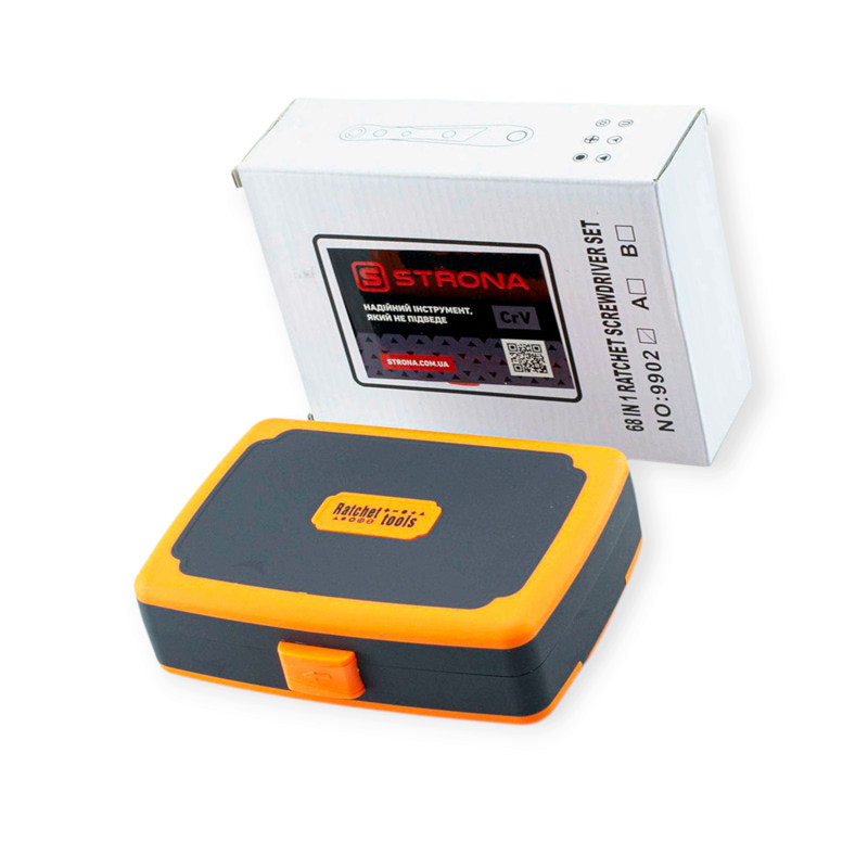 Викрутка з бітами та головками 1/4" 68 шт CrV тріскаточна шарніром, подовжувачі, тріскачка (футляр) Мукачево - фото 2