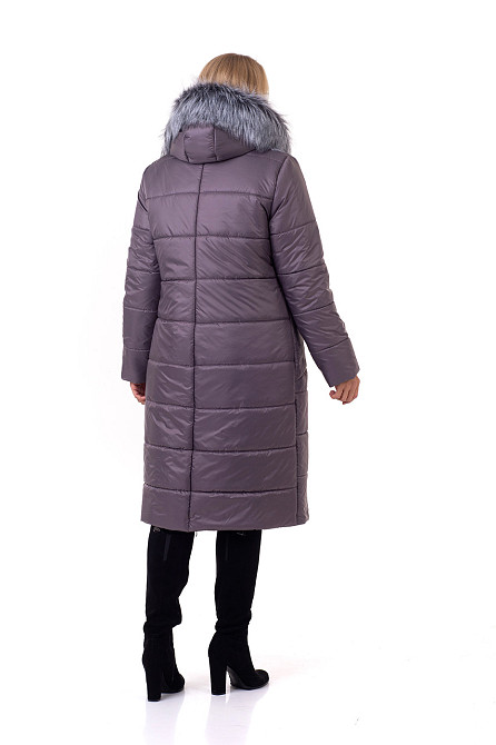 Жіночий пуховик великих розмірів від виробника ліловий Київ - фото 3