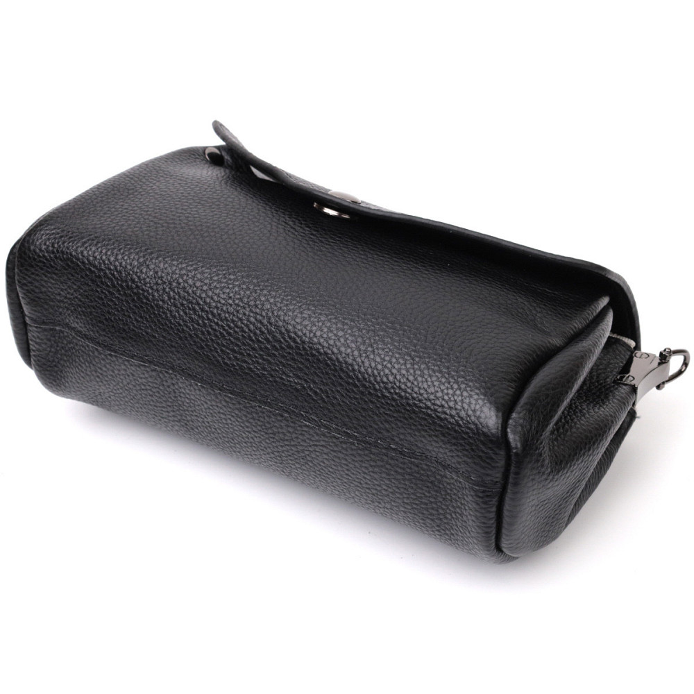 Женская кожаная сумка с треугольным клапаном Vintage 22254 Черная Киев - изображение 5