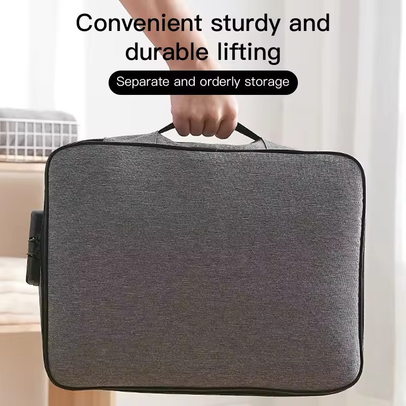 Сумка-органайзер для документов с замком водонепроницаемая на 5 отделений,серая Каменец-Подольский - изображение 4