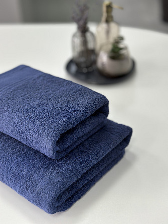 Комплект махрових рушників IDEAL TEXTILE Легкий бриз 50х90 + 70х140 см 450 г/м2 100% бавовна Синій Чернівці - фото 4