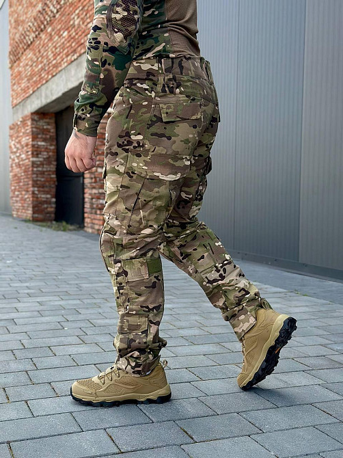 Армійські чоловічі штани мультикам з наколінниками ріп стоп , демісезонні штурмові штани Львів - фото 2