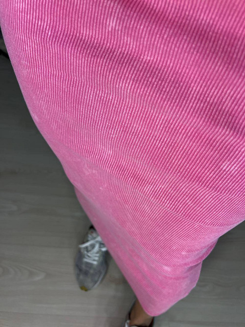 Платье женское MMC 240030 длинное майкой вареное тай-дай в рубчик, розовый, one size Киев - изображение 8