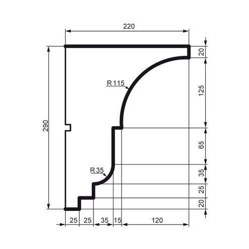 Карниз фасадный Prestige Decor KC 132 Днепр - изображение 2