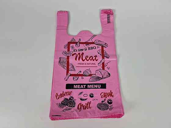 Пакет майка поліетиленова (тип FA) 320 (2*80)*550/0.013 Meat Леомі (100 шт.) Харків