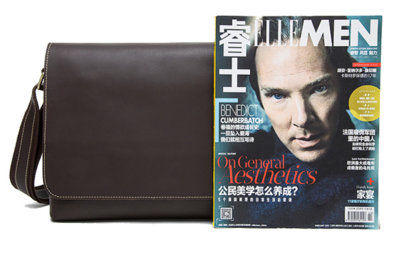 Сумка мужская горизонтальная на плечо Vintage 20007 Коричневая Киев