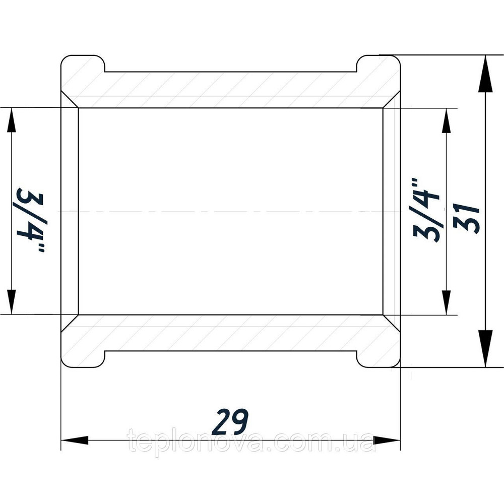 Муфта 3/4″ВВ нержавеющая SM441S OPTIMUM Черновцы - изображение 3