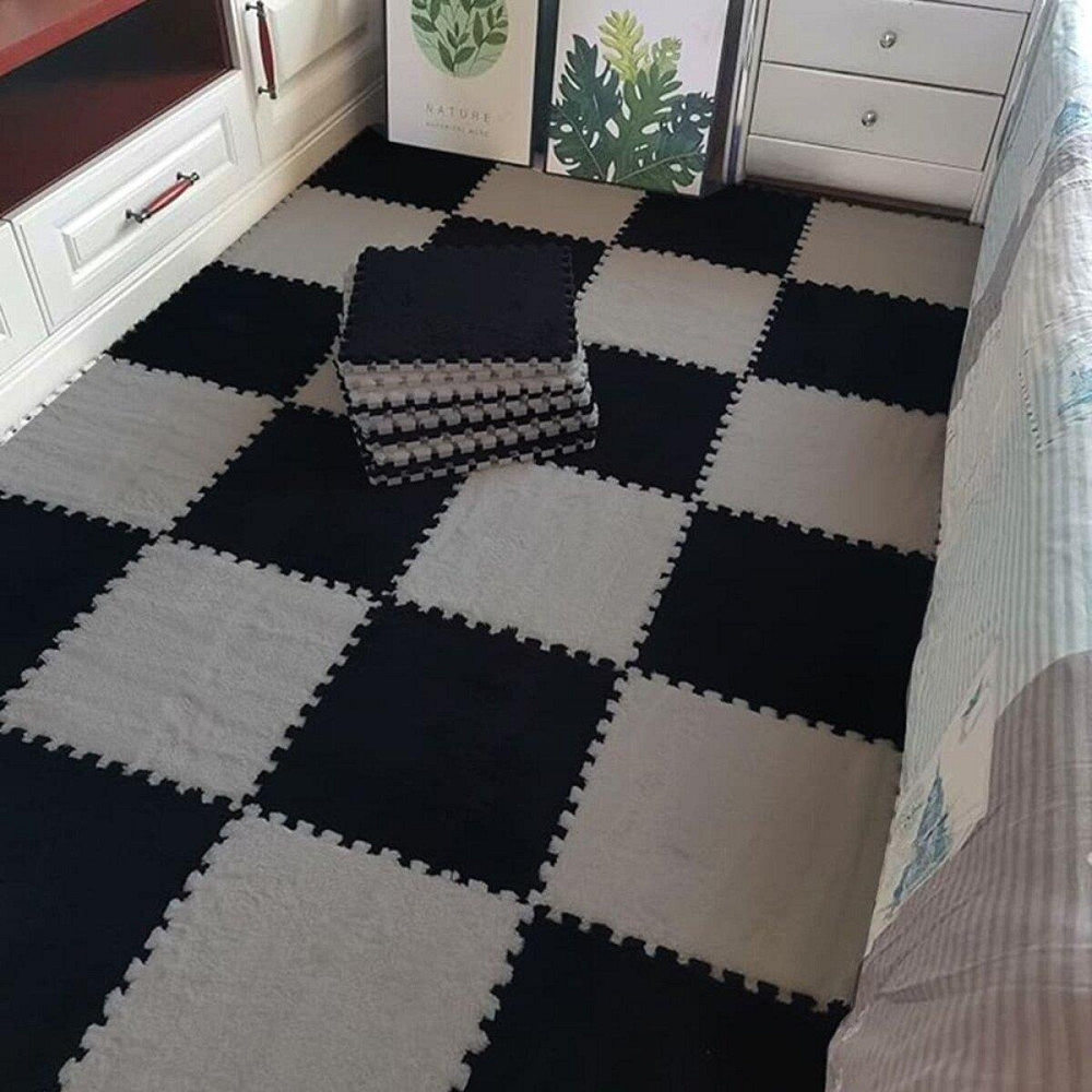 Плюшевий чорний килимок-пазл Київ - фото 8