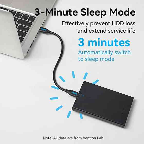 Зовнішній карман Vention 2.5 Inch SATA Hard Drive Enclosure (USB 3.0 Micro-B) Black (KPAB0) Киев