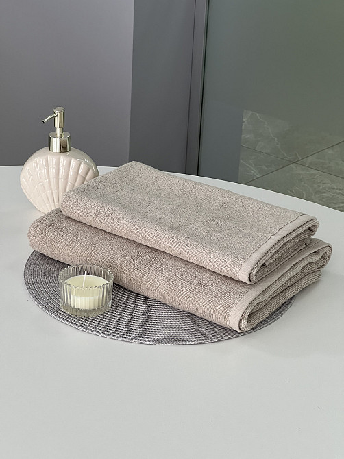 Рушник махровий Ideal Textile 50х90 см щільний з коротким ворсом 450 г/м2 Бежевий Чернівці - фото 2