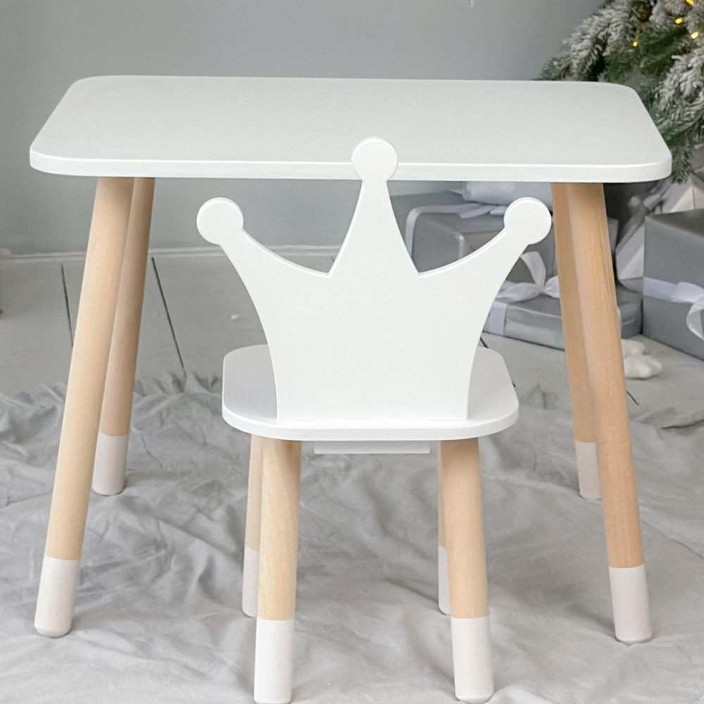 Детский столик и стульчик белый. Столик с ящиком для карандашей и разукрашек Стол и стуль детский белая корона Киев - изображение 8