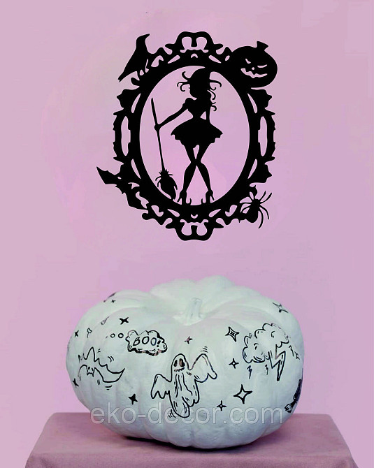 Декоративное настенное Панно «Ведьма с веником», Декор на стену 70*60 см, Черный Киев - изображение 10