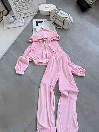 Жіночий прогулянковий оверсайз костюм-двійка: кофта та штани турецький велюр Барбі Одеса