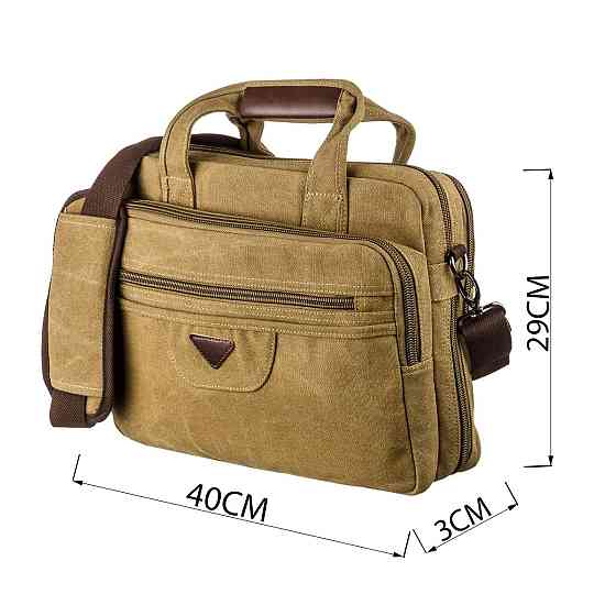 Сумка текстильна для ноутбука 15.6 на два відділення Vintage 20181 Хакі Київ