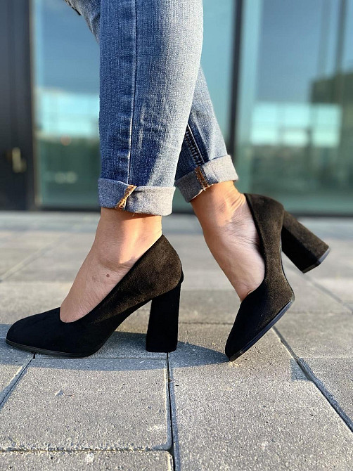Kamengsi Туфлі жіночі Kamengsi чорні еко-замша каблук 9см 36р.37р.38р. (4733) Коломия - фото 1