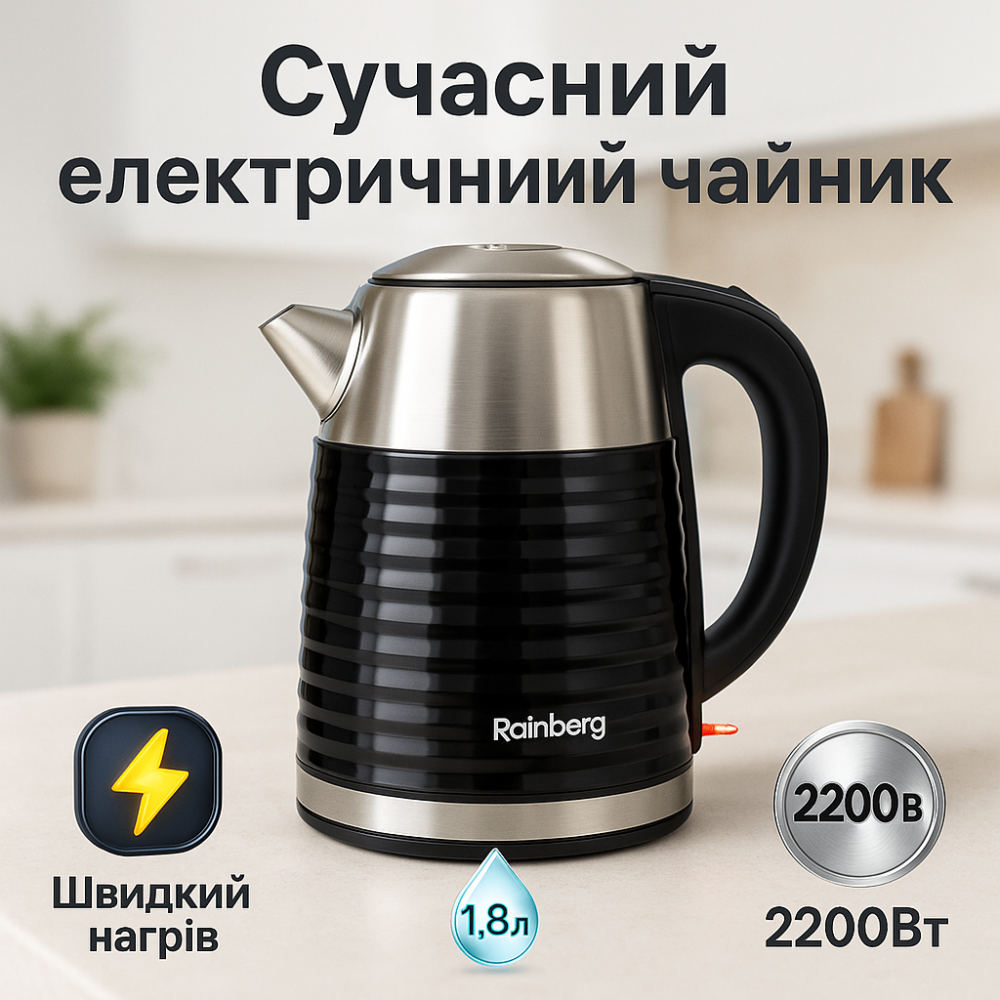 Электрочайник сталь, Электрические чайники качественные, Чайник электрический модный, Чайник дисковый OT-55 Львов - изображение 8