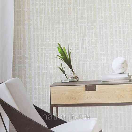 Обои виниловые на флизелине AdaWall Beta1.06х10  метровые полосы под соломку белые серебристые бежевые 1105=1 Киев