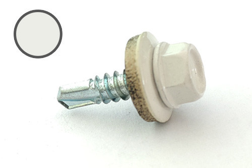 Саморіз покрівельний 4,8*19 DIN 7504K RAL 9003 для металу (ящ. 2400 шт.) (колір — білий) APRO Рівне - фото 1