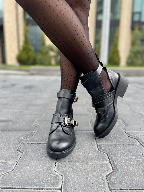 Черевики жіночі ARLEN чорні натуральна шкіра весна-осінь висота 10см розмір 39р (4039) Коломия - фото 5