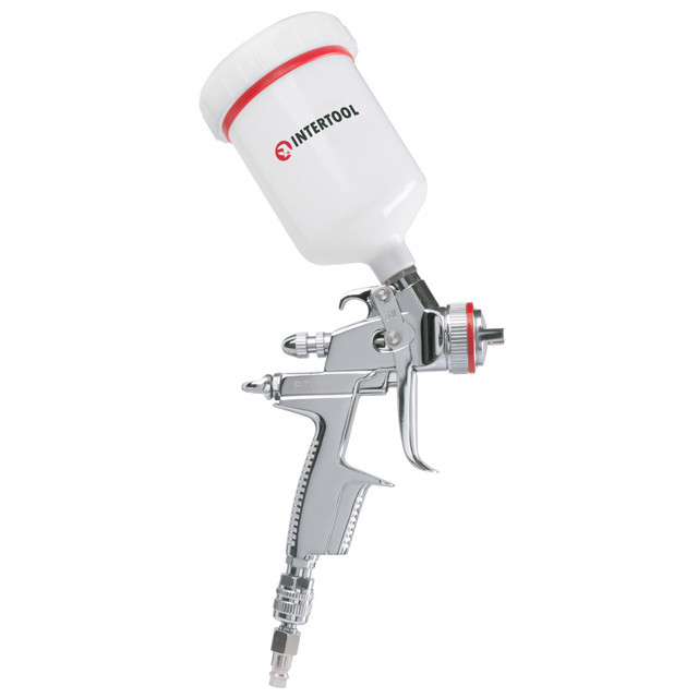 Фарбопульт пневматичний HVLP II, професійний, форсунка: 1,4 мм, верхній пластиковий бачок: 600 мл, 2 бар INTERTOOL PT-0100 Київ - фото 6