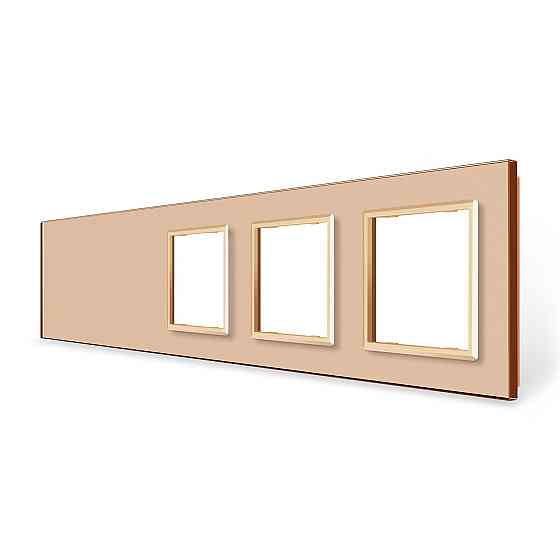 LIVOLO Рамка 5-постова порожня Х сенсорів 3 розетки (Х-Х-0-0-0) LIVOLO, загартоване скло, золот Коломия