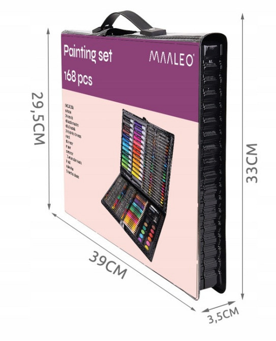 Набір для малювання 168 елементів у валізі олівці та фломастери Maaleo (9176) Нововолинськ - фото 10