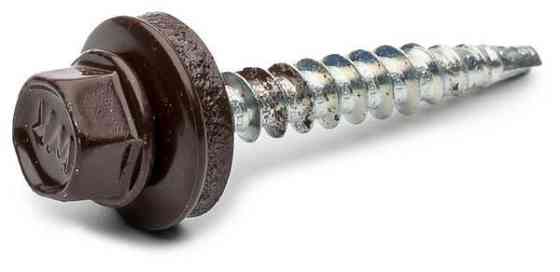 Покрівельний саморіз 4,8*35 RAL 8017 із свердлом по дереву (пач. 50 шт.) коричневий Харків