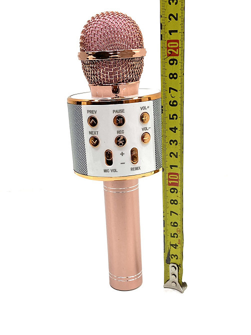 Мікрофон бездротової караоке bluetooth USB колонка Рожевий (С 48340) Чернігів - фото 3