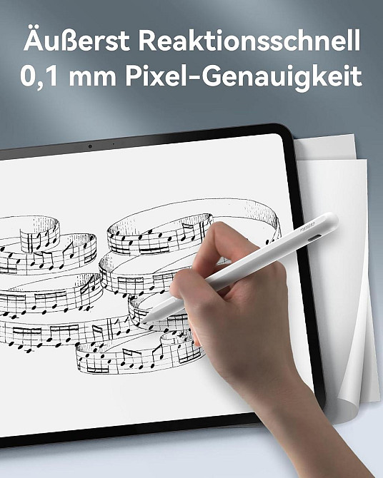 Стилус Metapen A11 для Apple iPad 2018–2026 Palm Rejection Pixel Precision швидке заряджання Білий Дніпро - фото 8