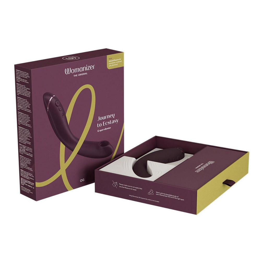 Вакуумный стимулятор для точки G и клитора с вибрацией Womanizer OG Aubergine, 12 уровней, 3 режима Sex Aura Киев - изображение 8