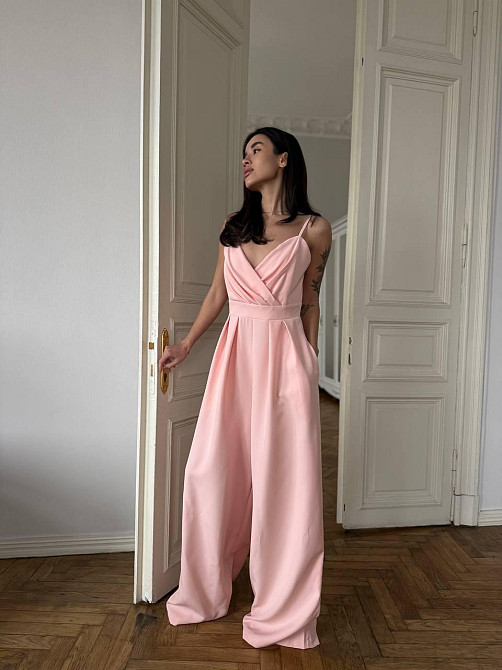 Жіночий стильний елегантний комбінезон костюм преміум'якості Персик, 42 Одеса - фото 6